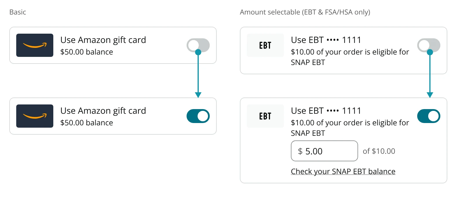 The Balance payment method component as specified in the Pay Studio library