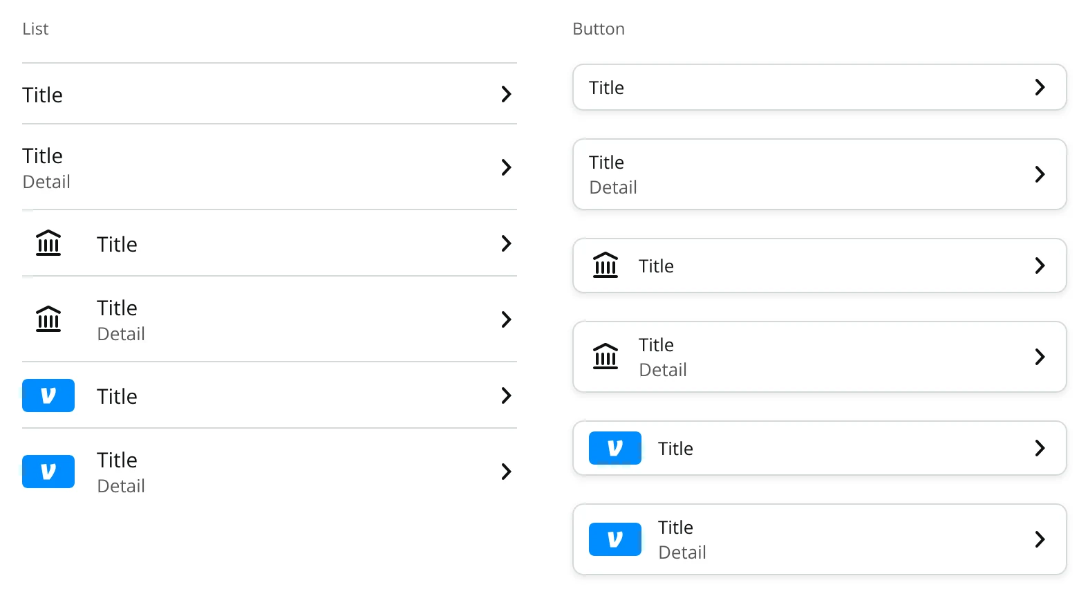 The Navigation link component as specified in the Pay Studio library